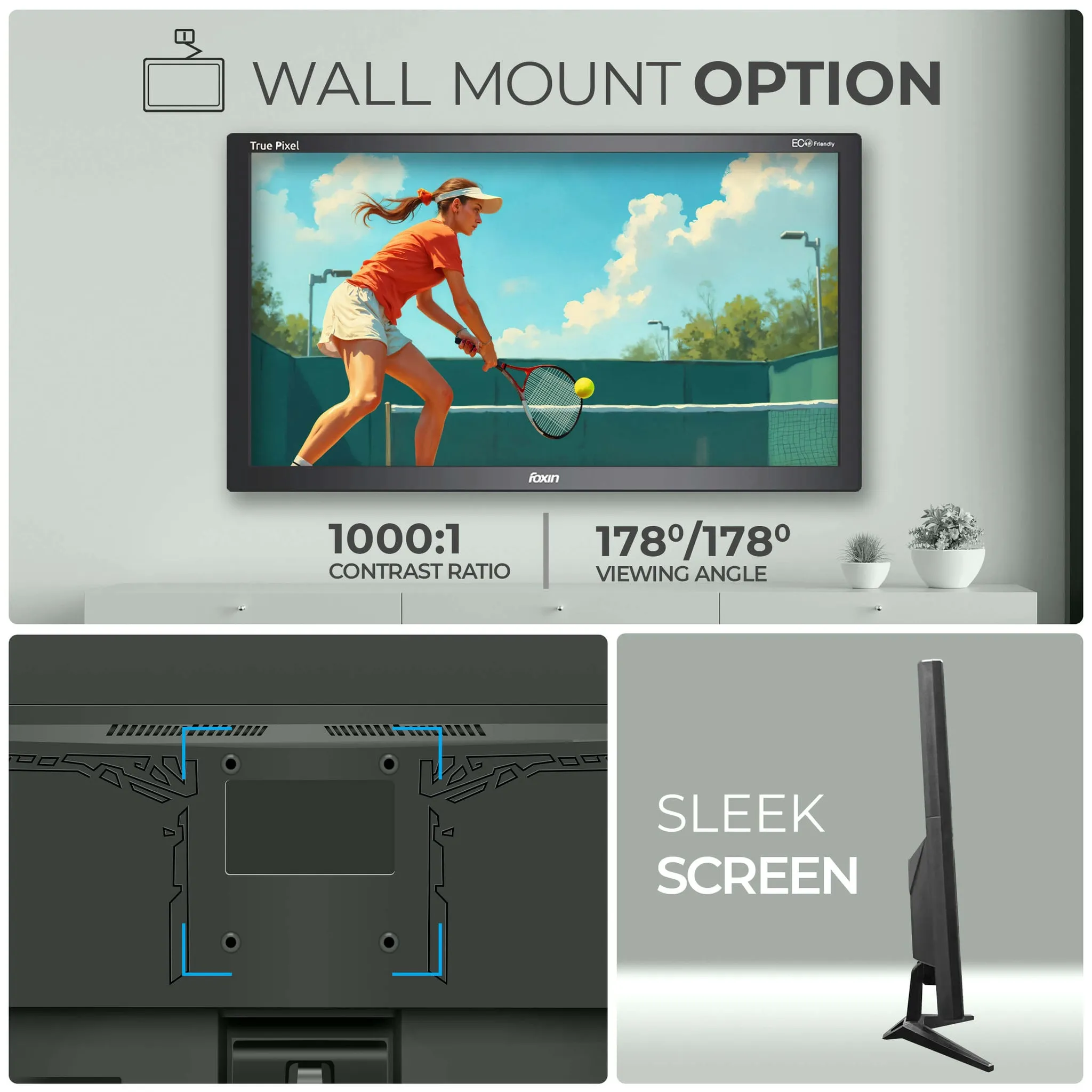 Foxin LED Monitor 19.5" HD 60Hz with HDMI | VGA (FM1950) view 5